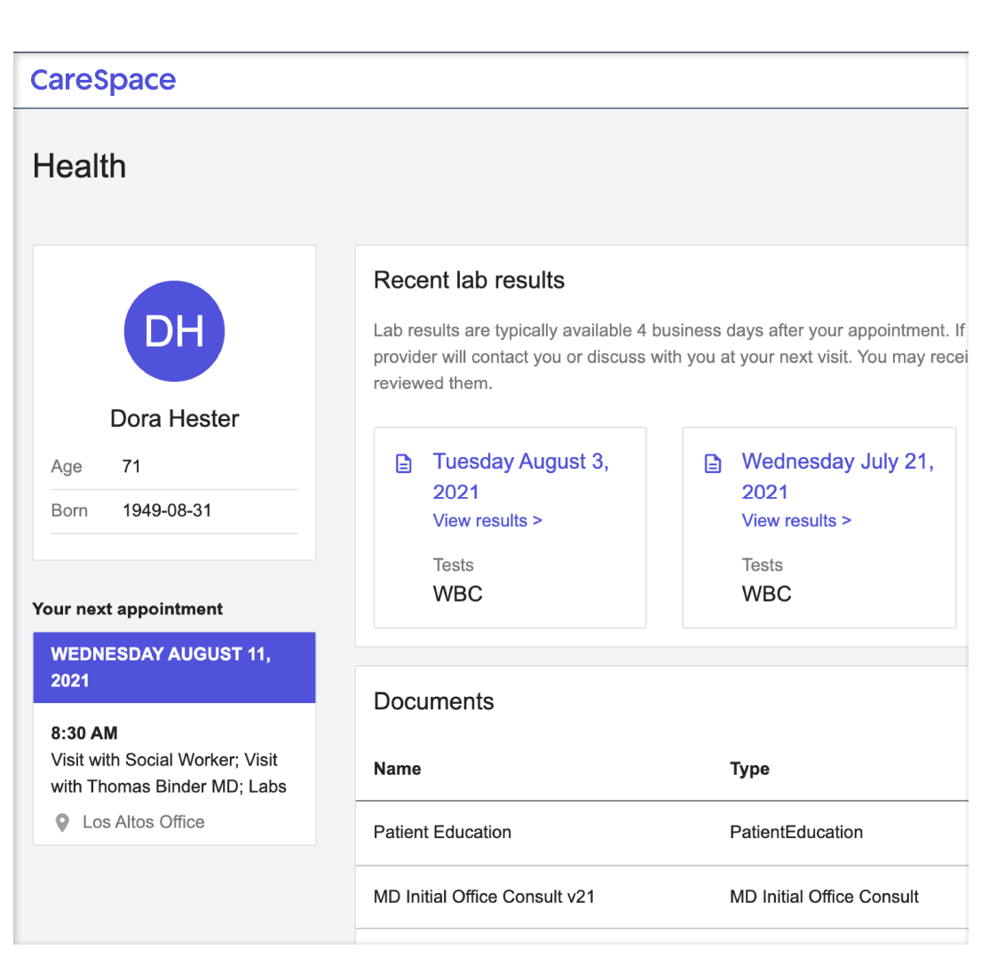 CareSpace Lab Results