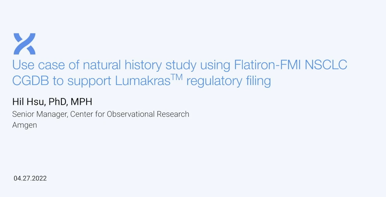 Using a clinicogenomic real-world dataset to support a regulatory filing